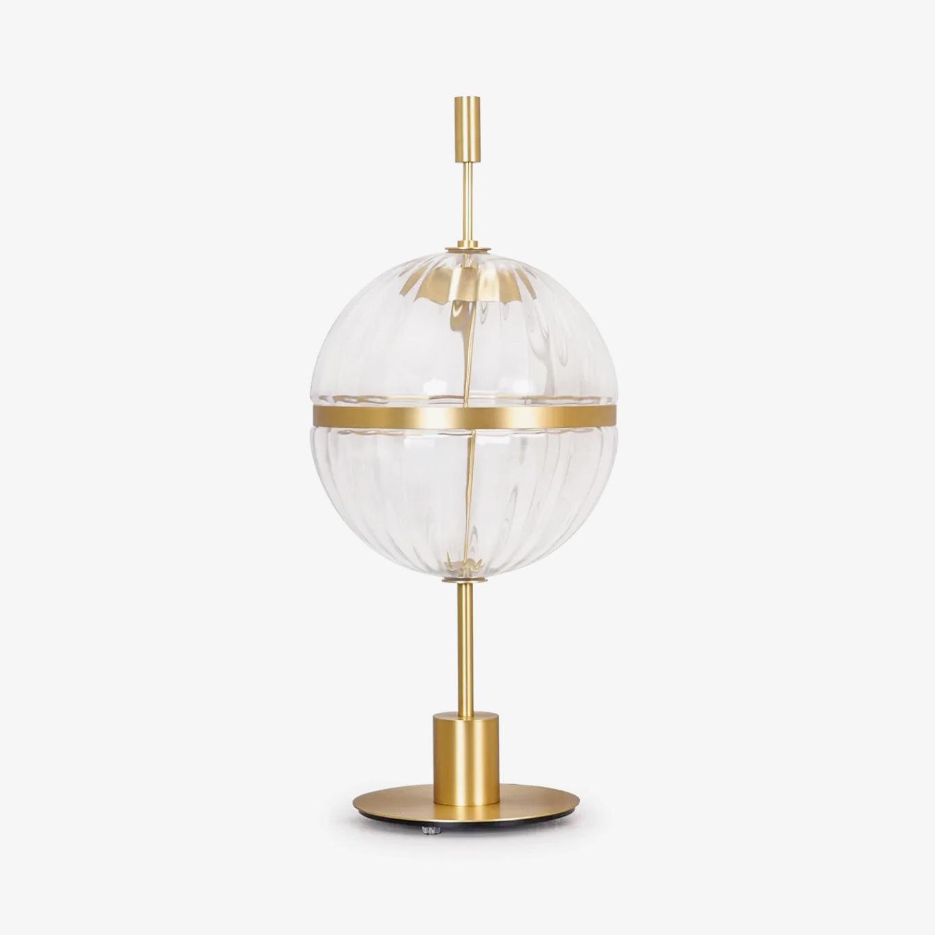 Elegant Sebastian LED Reading Lamp with Fluted Glass Shade and Gold Metal Base