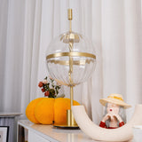 Elegant Sebastian LED Reading Lamp with Fluted Glass Shade and Gold Metal Base