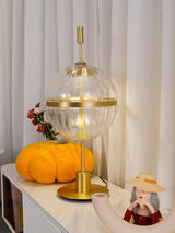 Elegant Sebastian LED Reading Lamp with Fluted Glass Shade and Gold Metal Base