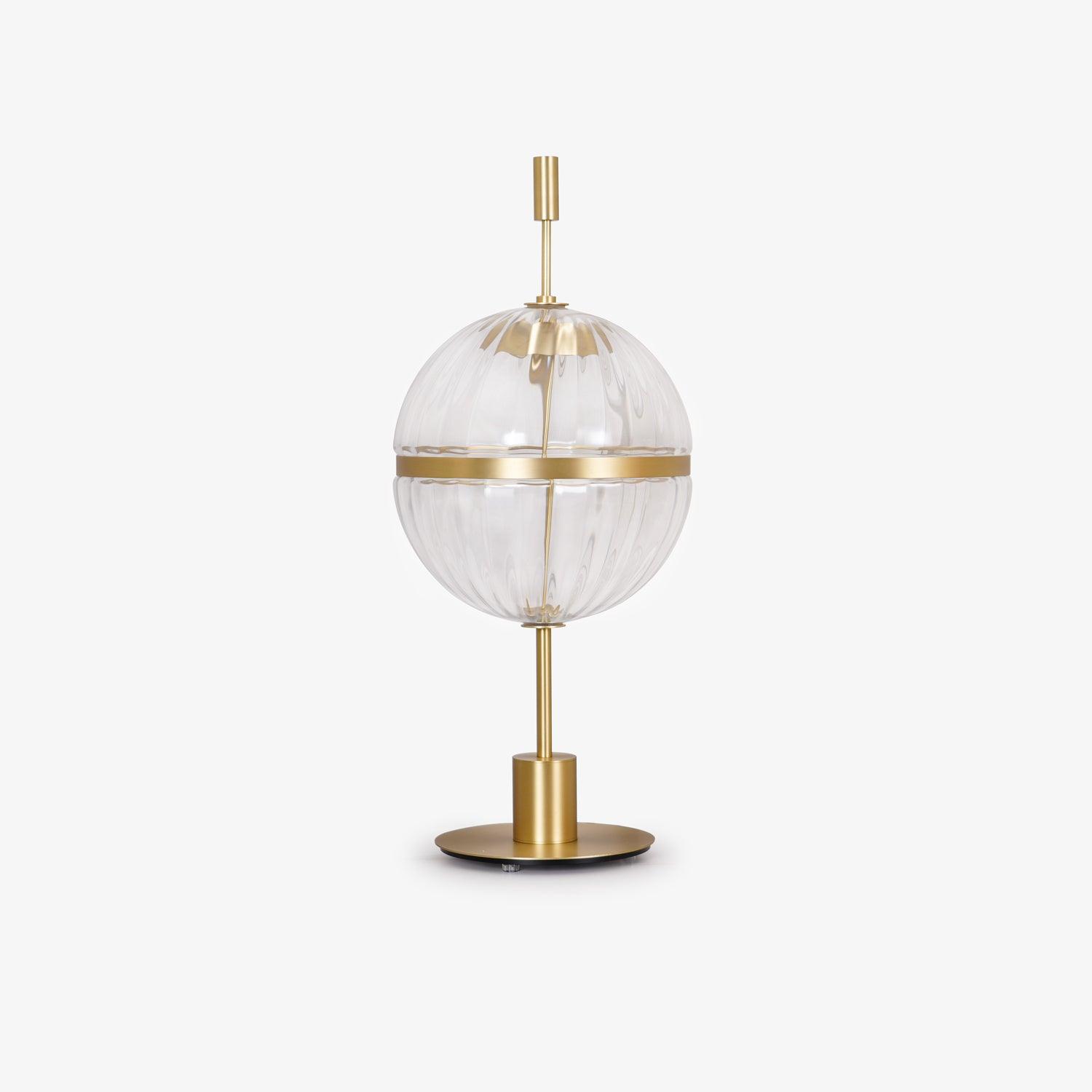 Elegant Sebastian LED Reading Lamp with Fluted Glass Shade and Gold Metal Base