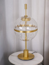 Elegant Sebastian LED Reading Lamp with Fluted Glass Shade and Gold Metal Base