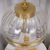 Elegant Sebastian LED Reading Lamp with Fluted Glass Shade and Gold Metal Base
