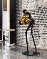 Sentinel Sculpture Floor Lamp Artistic Human Figure Standing Light with Glowing Orbs