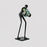 Sentinel Sculpture Floor Lamp Artistic Human Figure Standing Light with Glowing Orbs