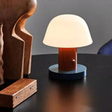 Portable Rechargeable Mushroom Table Lamp with Touch Dimming and Integrated LED