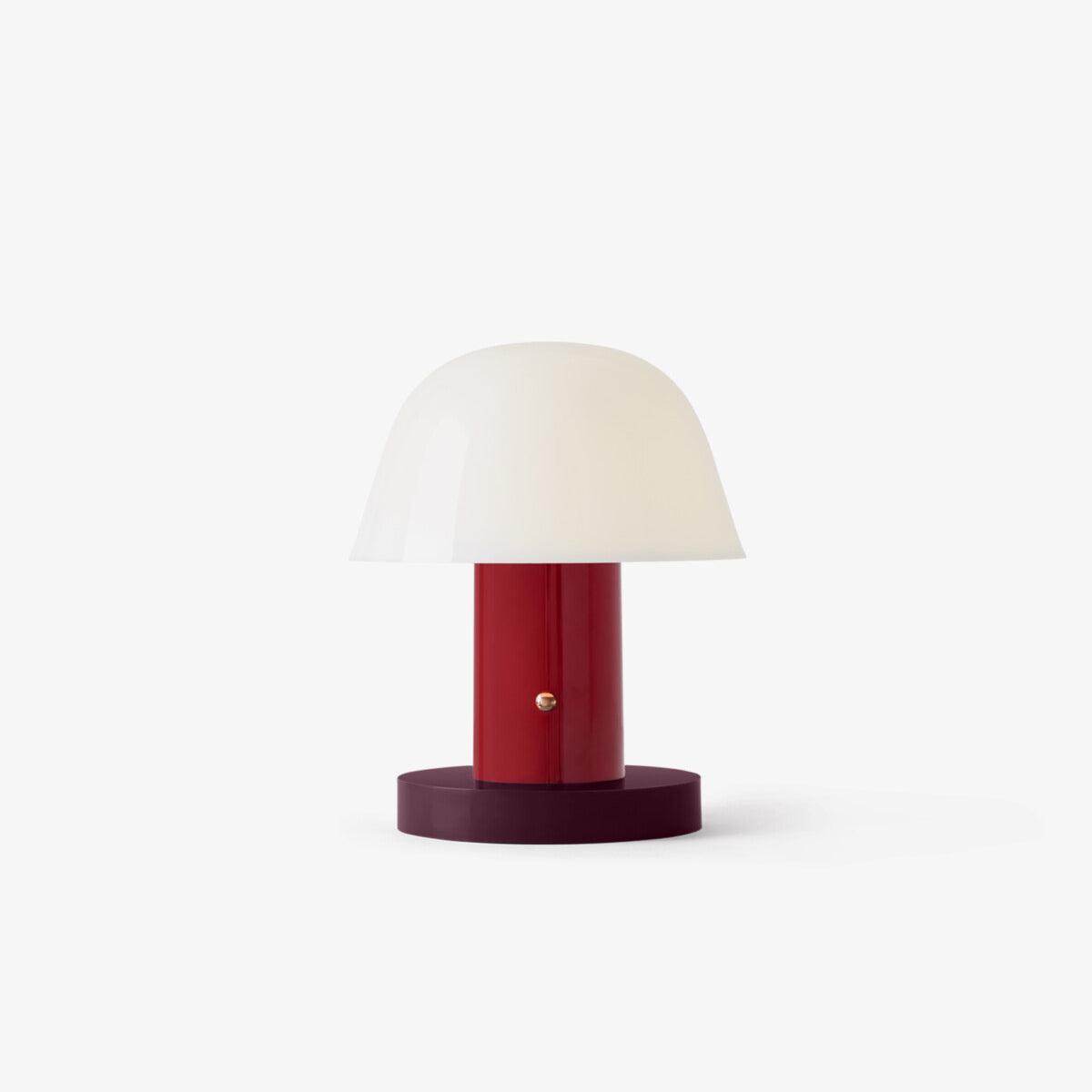 Portable Rechargeable Mushroom Table Lamp with Touch Dimming and Integrated LED