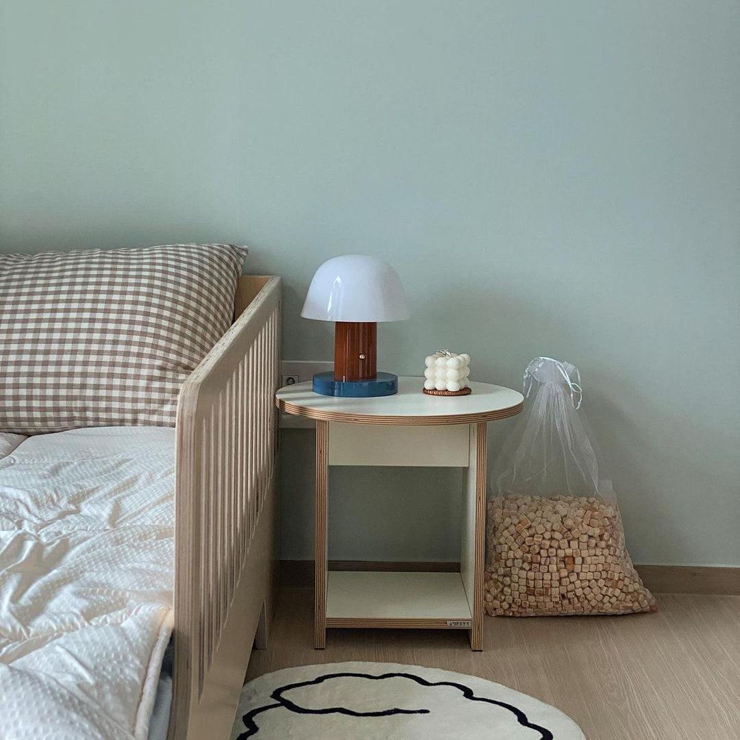 Portable Rechargeable Mushroom Table Lamp with Touch Dimming and Integrated LED