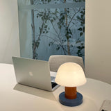 Portable Rechargeable Mushroom Table Lamp with Touch Dimming and Integrated LED