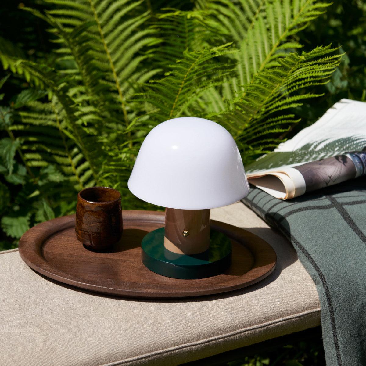 Portable Rechargeable Mushroom Table Lamp with Touch Dimming and Integrated LED
