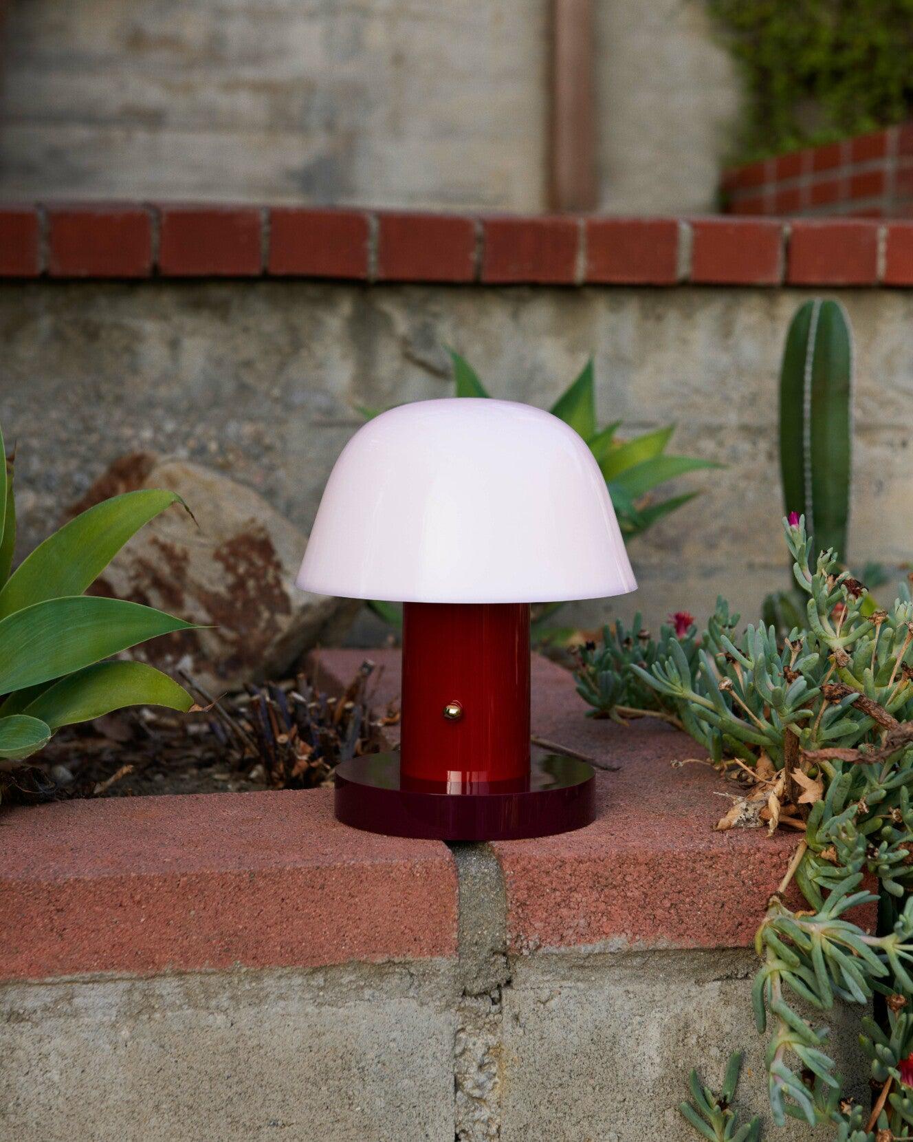 Portable Rechargeable Mushroom Table Lamp with Touch Dimming and Integrated LED