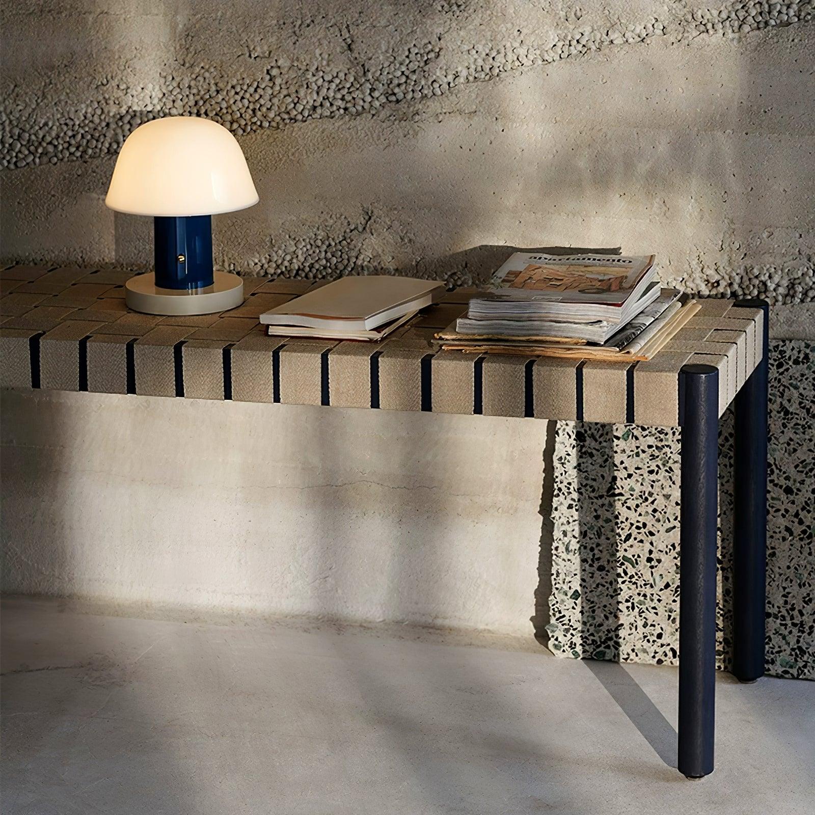 Portable Rechargeable Mushroom Table Lamp with Touch Dimming and Integrated LED