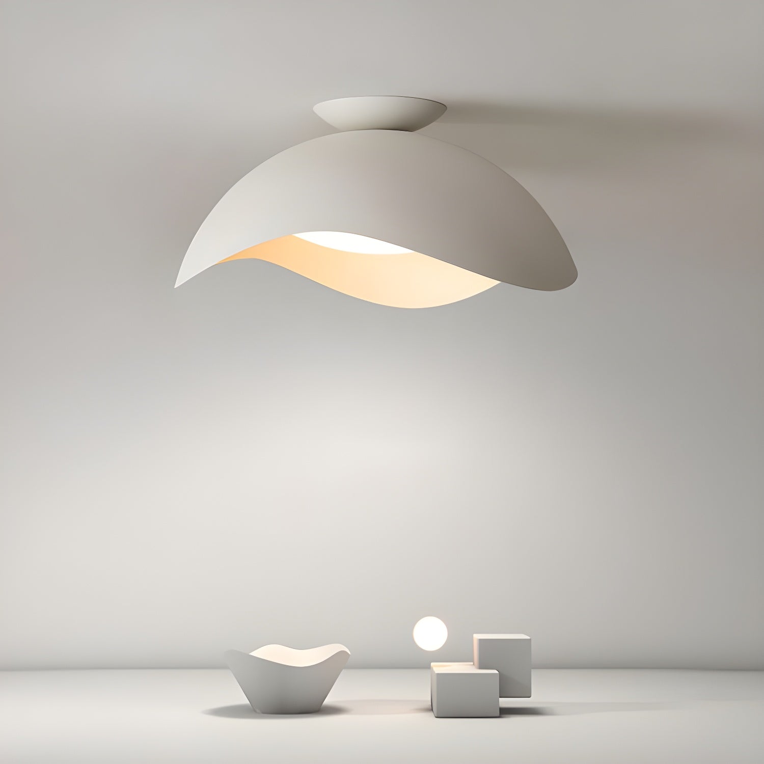 Modern Wave Design Integrated LED Flush Mount Ceiling Light for Home Interiors