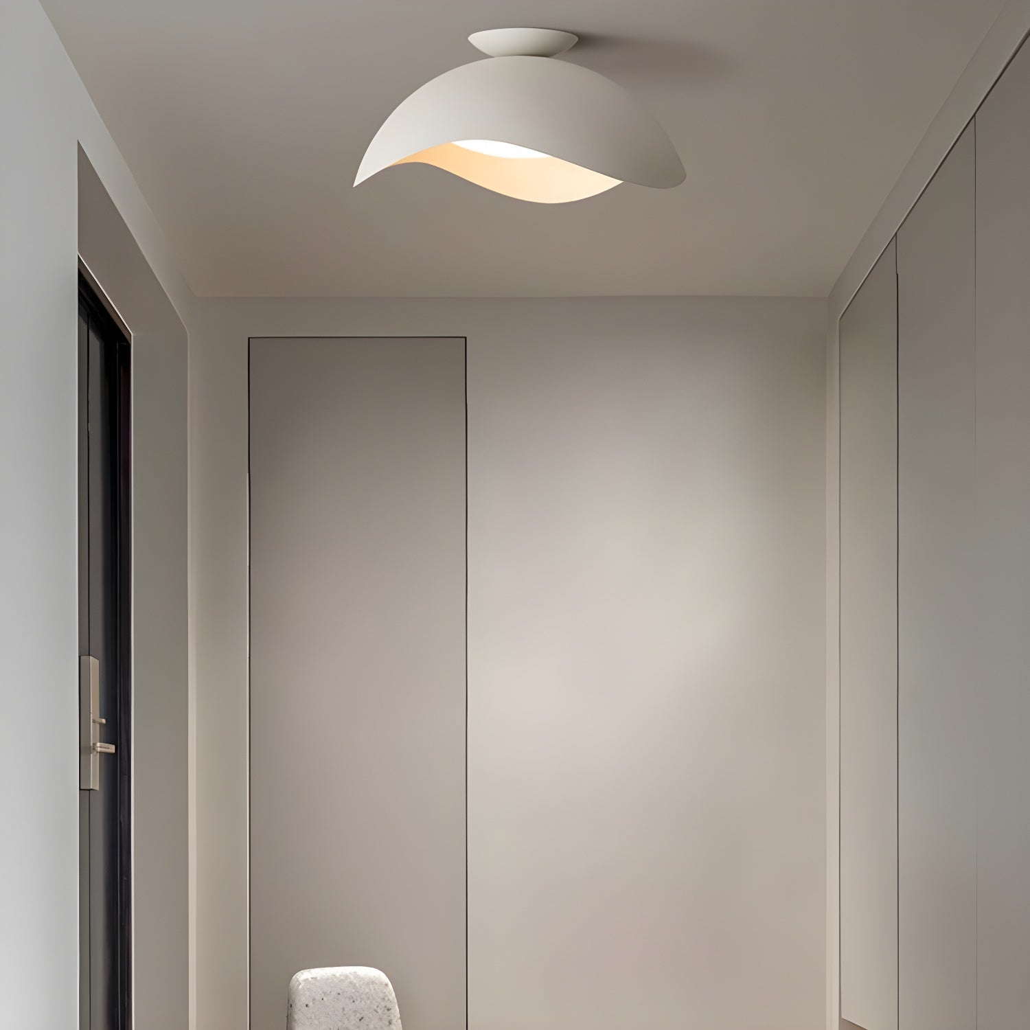 Modern Wave Design Integrated LED Flush Mount Ceiling Light for Home Interiors