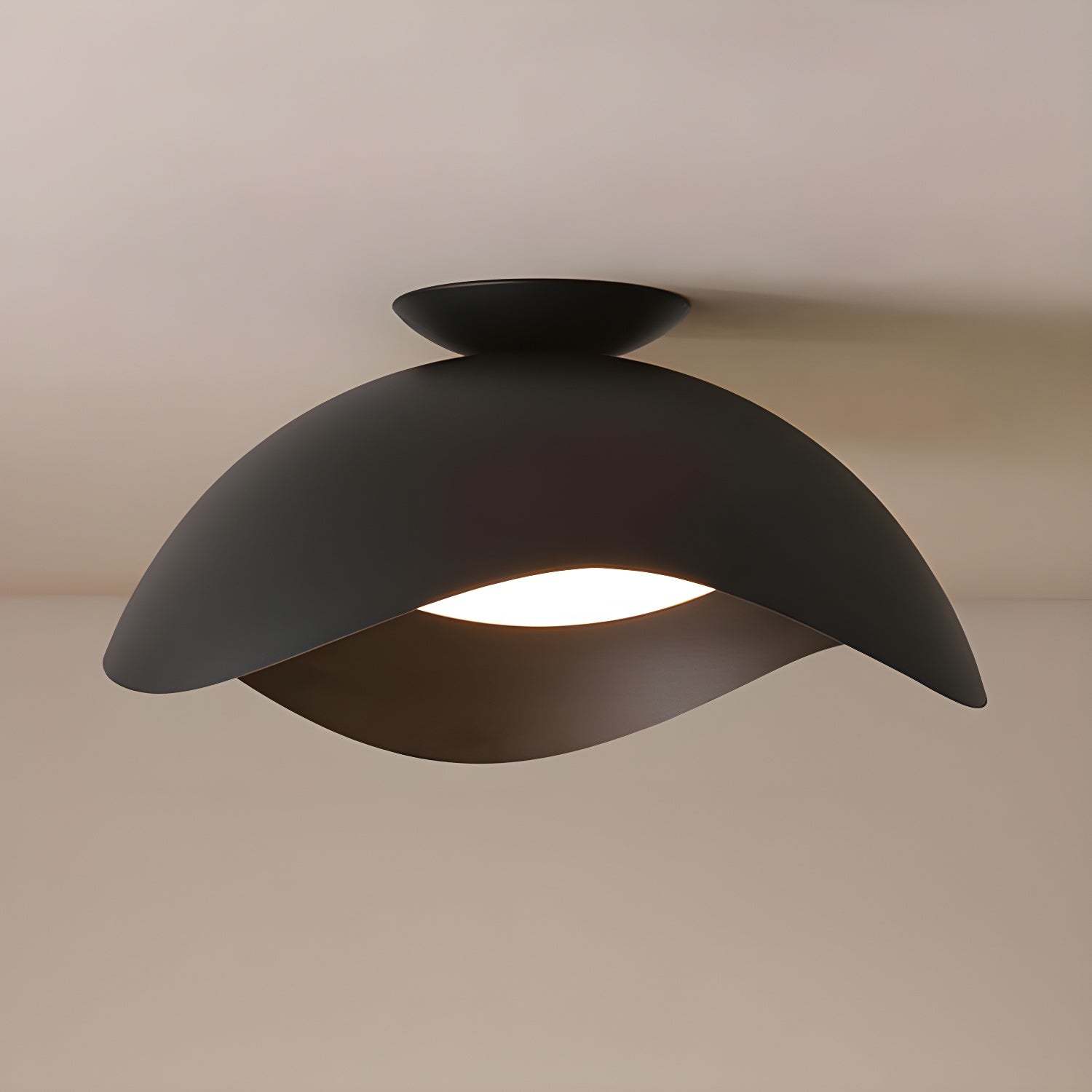 Modern Wave Design Integrated LED Flush Mount Ceiling Light for Home Interiors