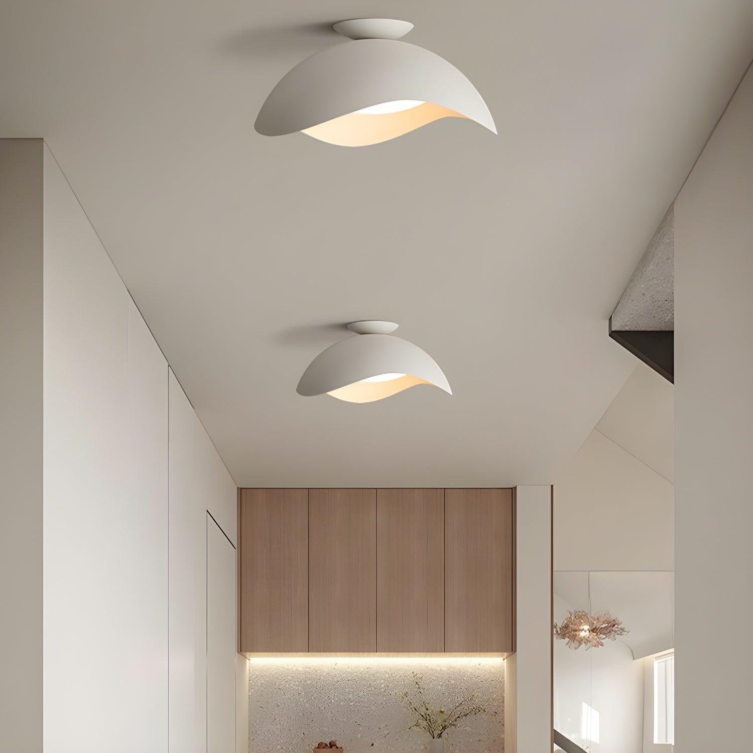 Modern Wave Design Integrated LED Flush Mount Ceiling Light for Home Interiors