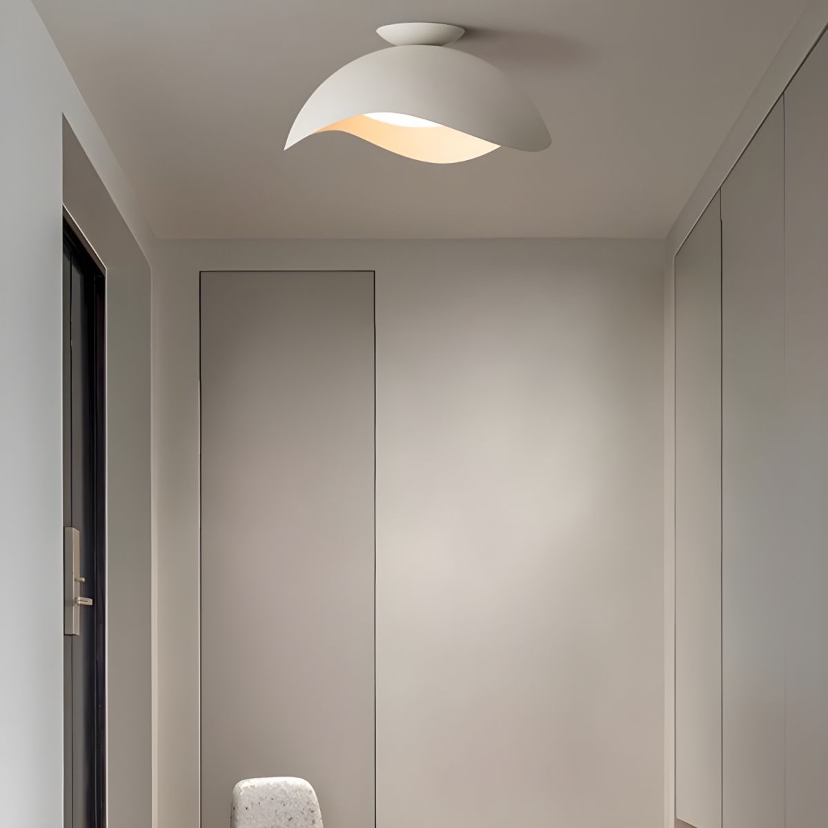 Modern Wave Design Integrated LED Flush Mount Ceiling Light for Home Interiors