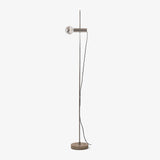 Contemporary Sereno Marble and Polished Stainless Steel Arc Floor Lamp for Living Room