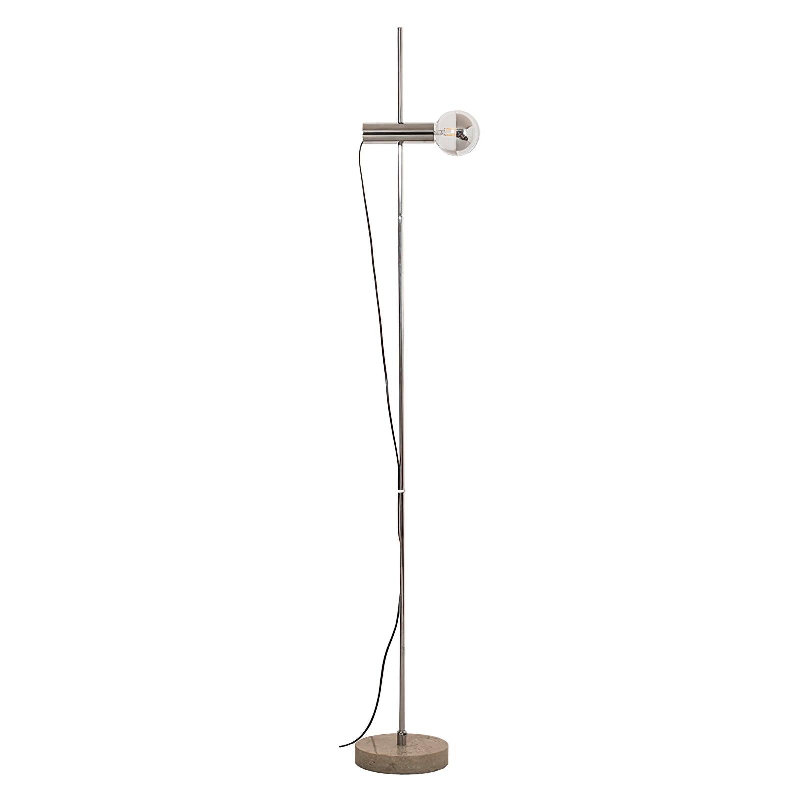 Contemporary Sereno Marble and Polished Stainless Steel Arc Floor Lamp for Living Room