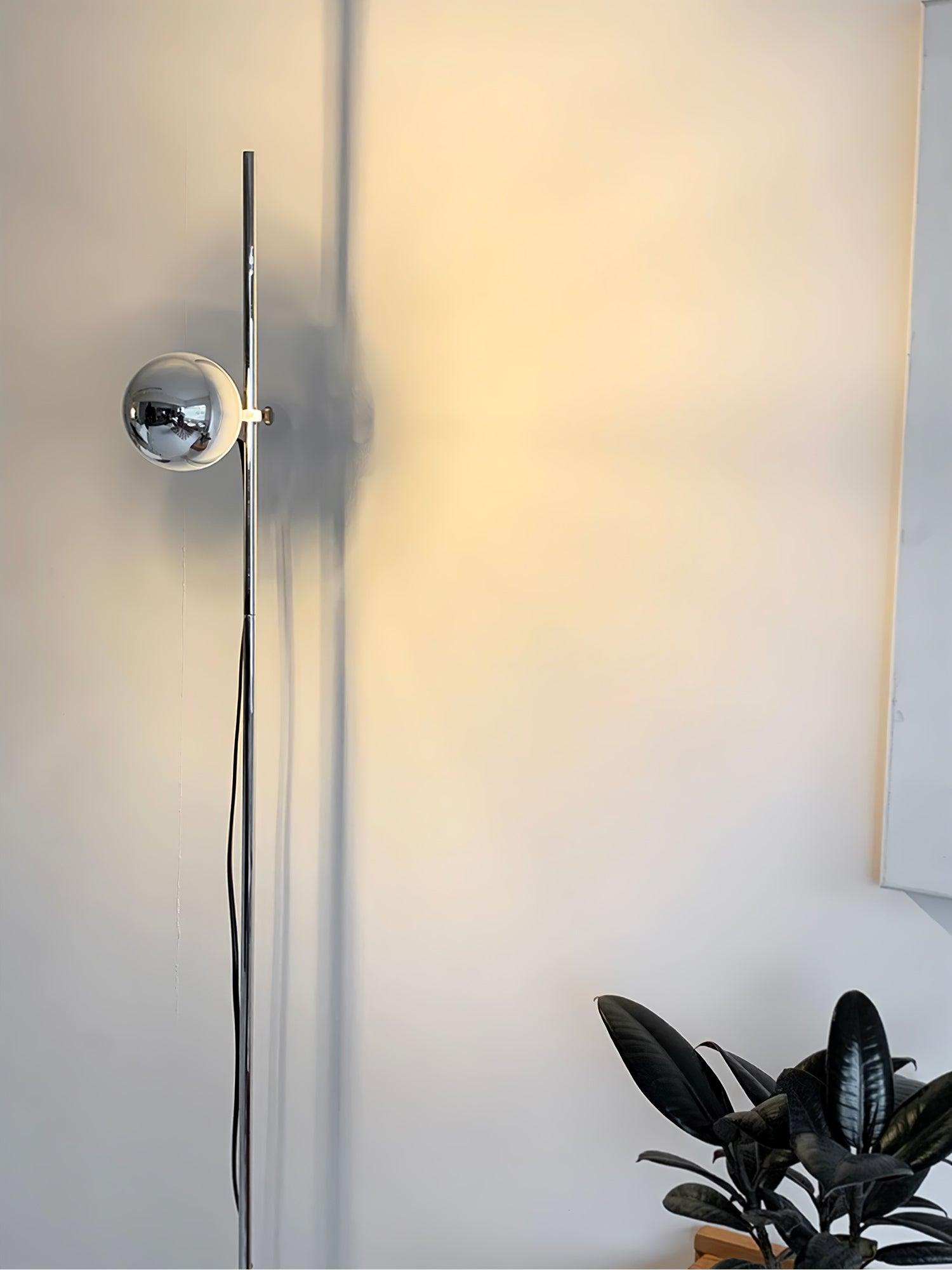 Contemporary Sereno Marble and Polished Stainless Steel Arc Floor Lamp for Living Room