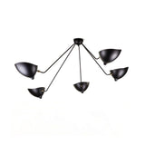 Modern Industrial Multi Arm Spider Chandelier with Adjustable Rotating Steel Arms