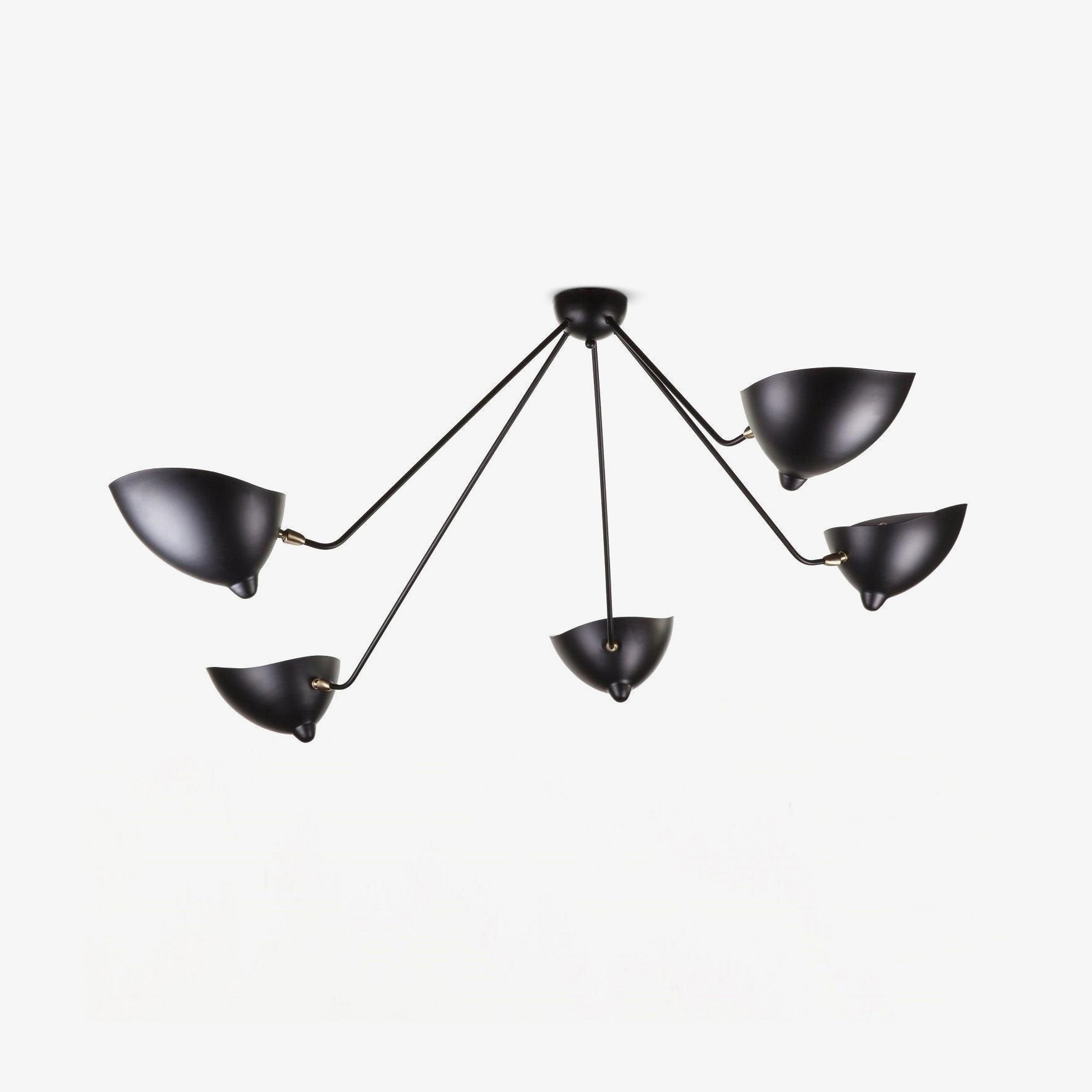 Modern Industrial Multi Arm Spider Chandelier with Adjustable Rotating Steel Arms