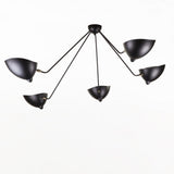 Modern Industrial Multi Arm Spider Chandelier with Adjustable Rotating Steel Arms