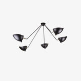 Modern Industrial Multi Arm Spider Chandelier with Adjustable Rotating Steel Arms