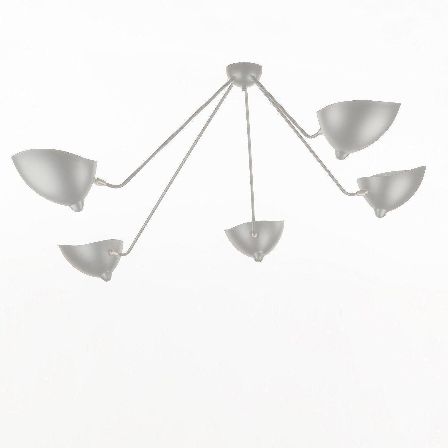 Modern Industrial Multi Arm Spider Chandelier with Adjustable Rotating Steel Arms