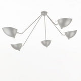 Modern Industrial Multi Arm Spider Chandelier with Adjustable Rotating Steel Arms