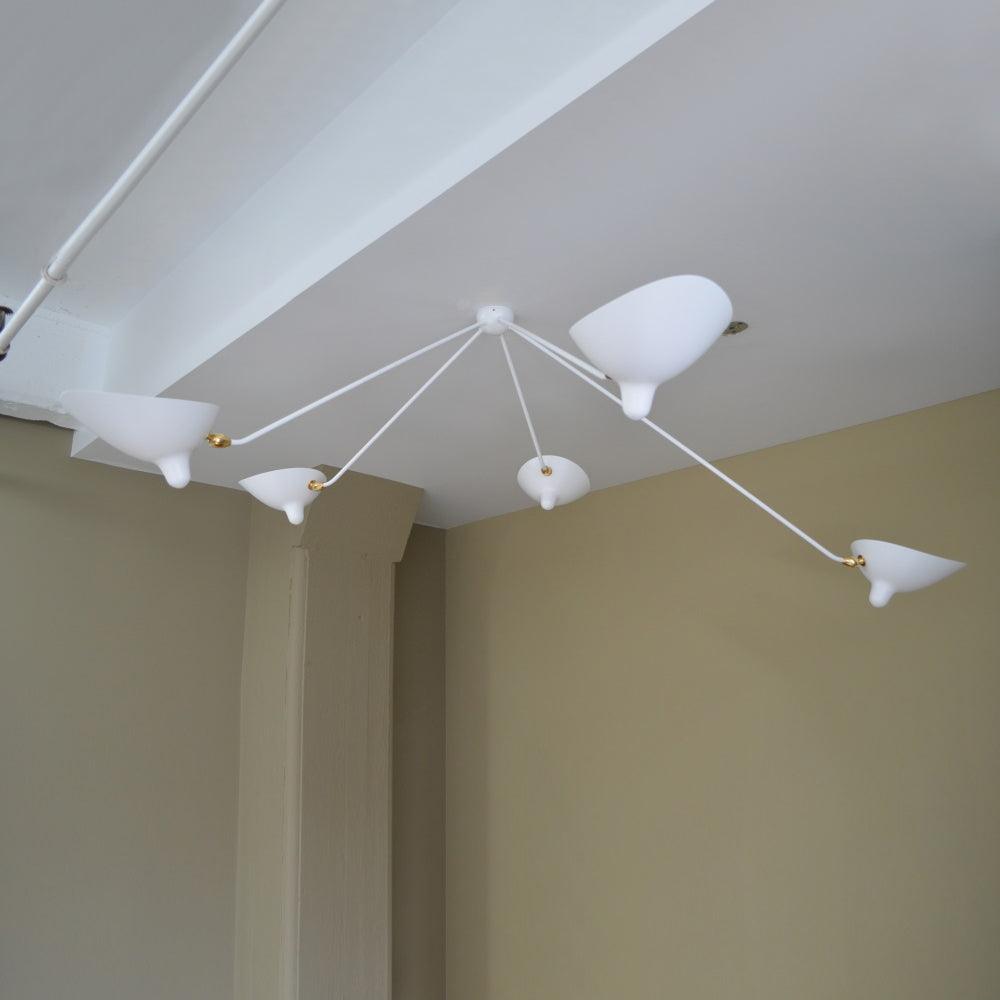 Modern Industrial Multi Arm Spider Chandelier with Adjustable Rotating Steel Arms
