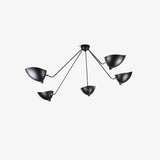Modern Industrial Multi Arm Spider Chandelier with Adjustable Rotating Steel Arms
