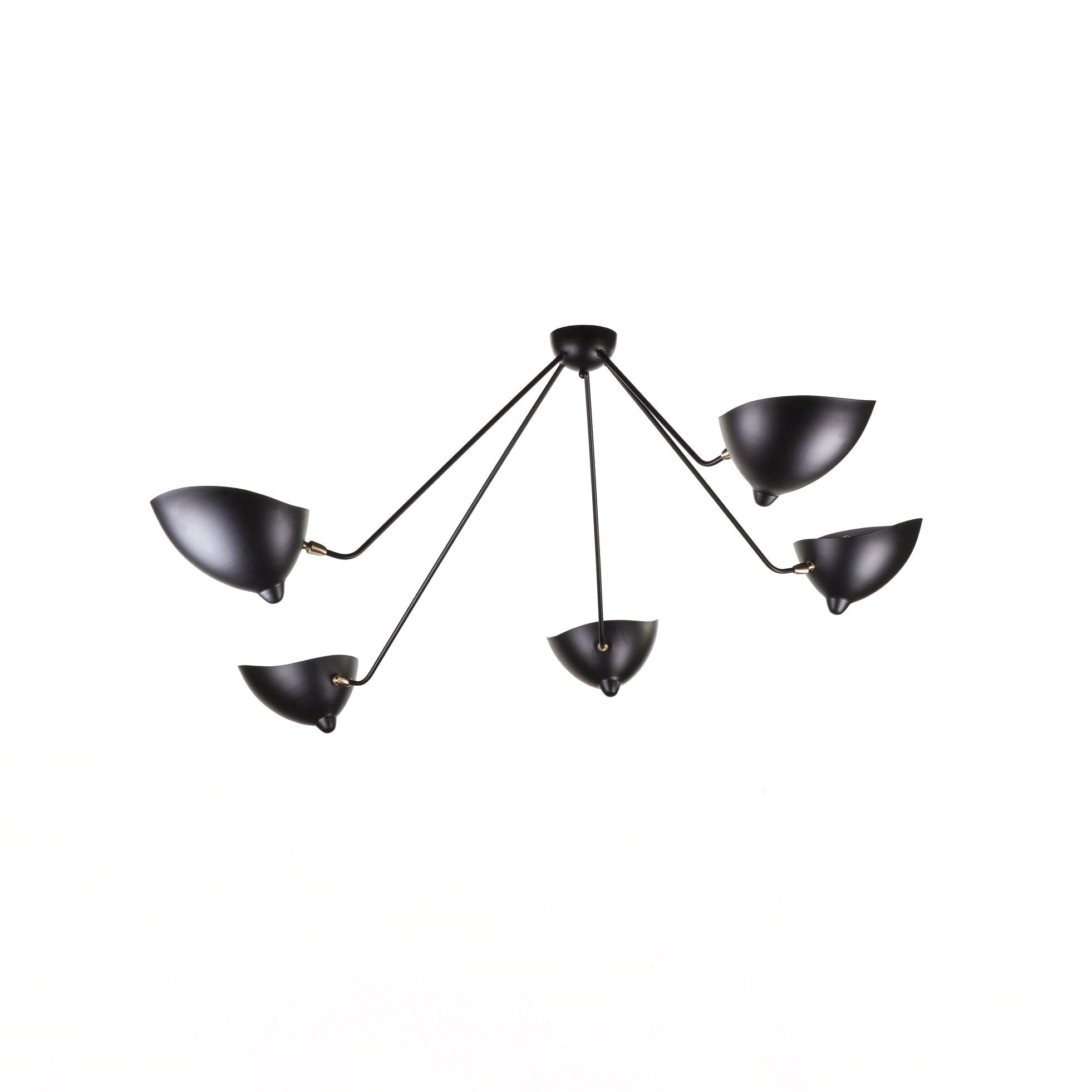 Modern Industrial Multi Arm Spider Chandelier with Adjustable Rotating Steel Arms