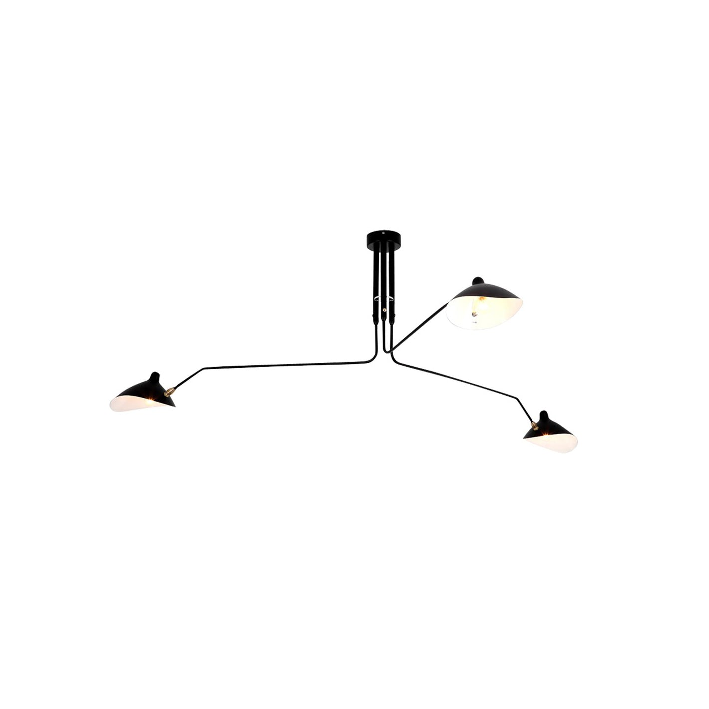 Modern Multi Arm Sculptural Rotating Ceiling Light with Adjustable Heads