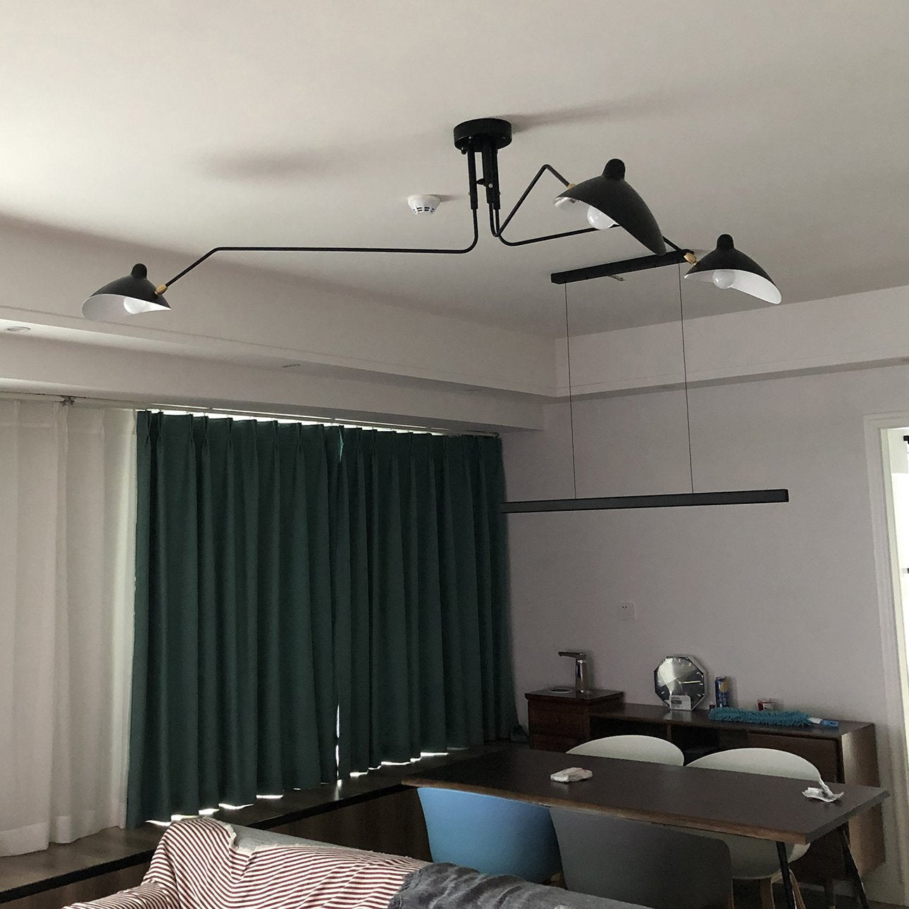 Modern Multi Arm Sculptural Rotating Ceiling Light with Adjustable Heads