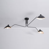 Modern Multi Arm Sculptural Rotating Ceiling Light with Adjustable Heads