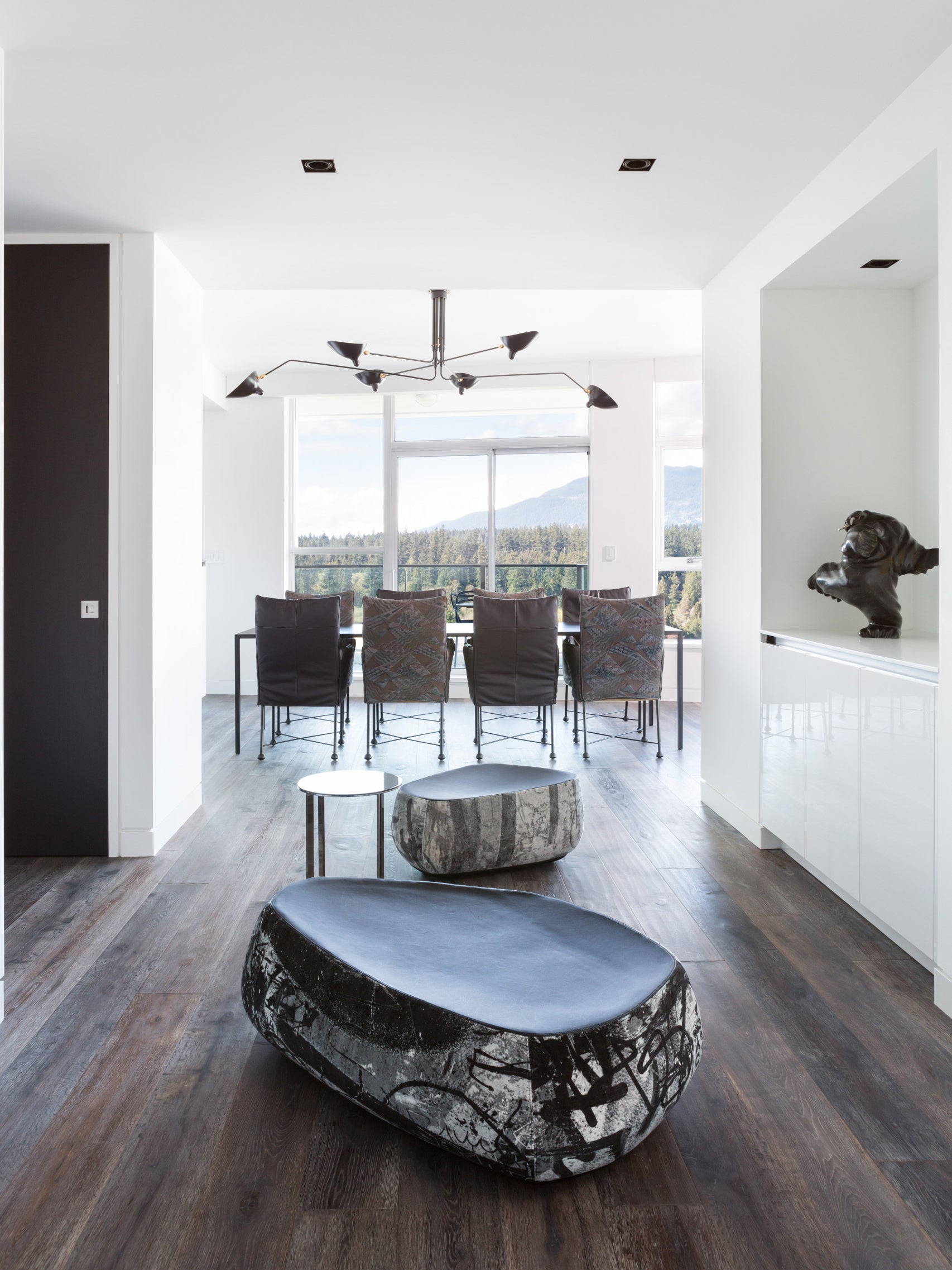 Modern Multi Arm Sculptural Rotating Ceiling Light with Adjustable Heads