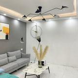 Modern Multi Arm Sculptural Rotating Ceiling Light with Adjustable Heads