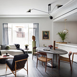 Modern Multi Arm Sculptural Rotating Ceiling Light with Adjustable Heads
