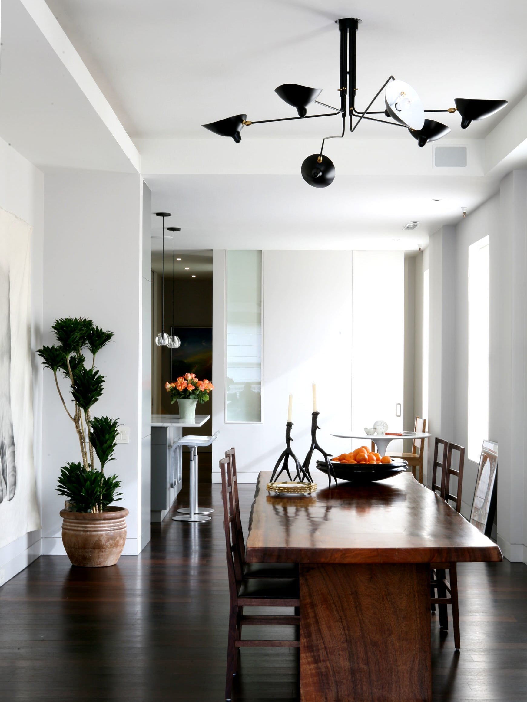 Modern Multi Arm Sculptural Rotating Ceiling Light with Adjustable Heads