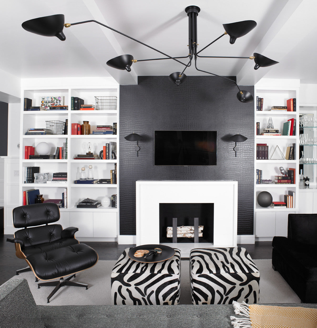 Modern Multi Arm Sculptural Rotating Ceiling Light with Adjustable Heads
