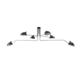 Modern Multi Arm Sculptural Rotating Ceiling Light with Adjustable Heads