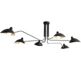 Modern Multi Arm Sculptural Rotating Ceiling Light with Adjustable Heads