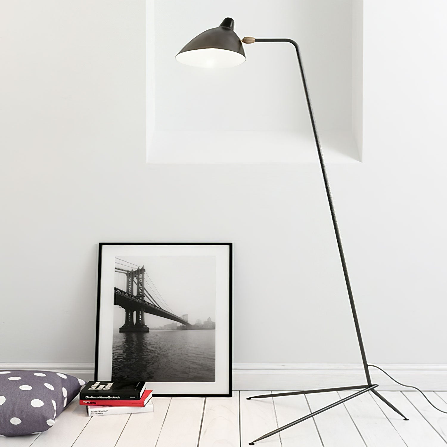 Mid Century Modern Three Arm Rotating Floor Lamp Sculptural Standing Light for Living Room