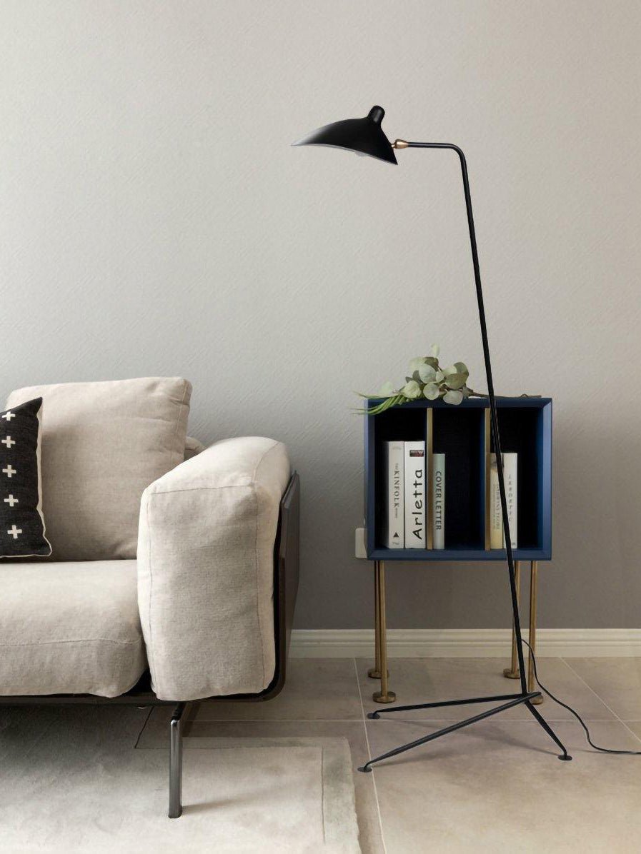 Mid Century Modern Three Arm Rotating Floor Lamp Sculptural Standing Light for Living Room
