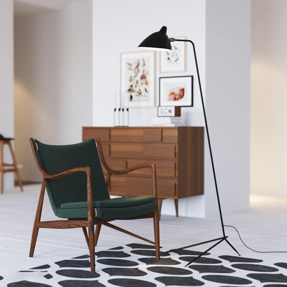 Mid Century Modern Three Arm Rotating Floor Lamp Sculptural Standing Light for Living Room