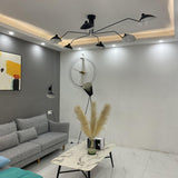 Modern Multi Arm Sculptural Rotating Ceiling Light with Adjustable Heads