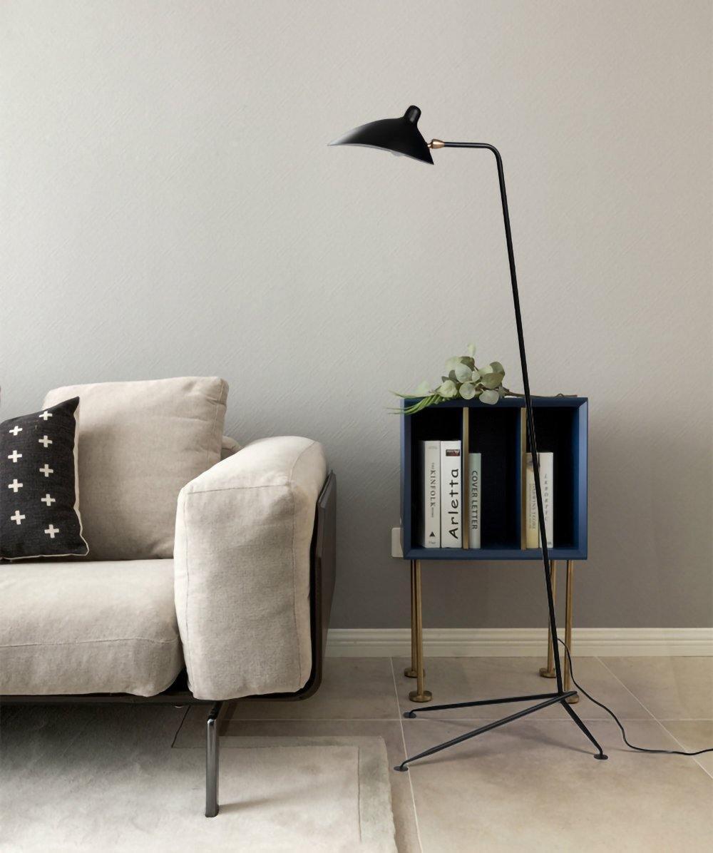 Mid Century Modern Three Arm Rotating Floor Lamp Sculptural Standing Light for Living Room