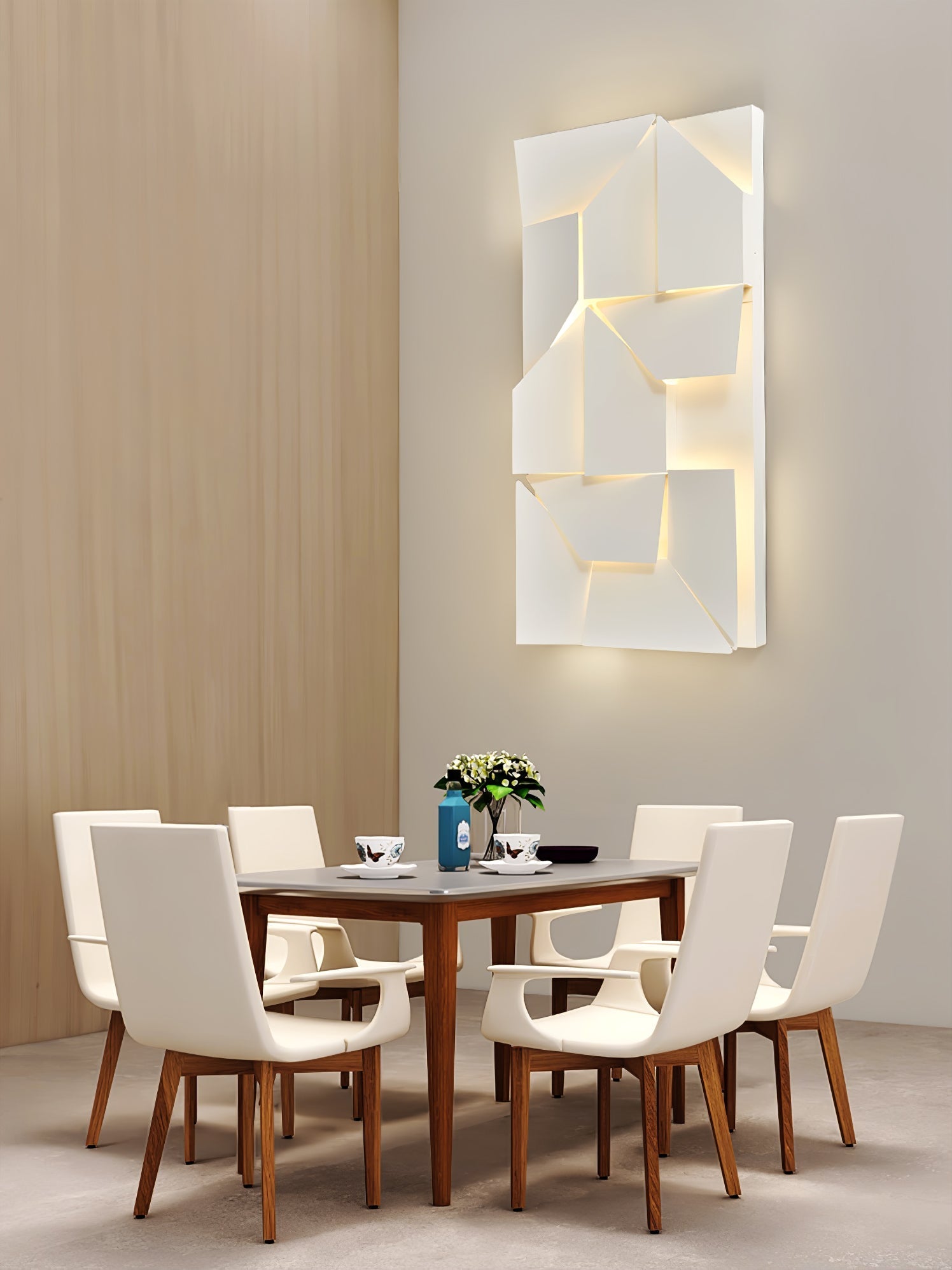 Modern Cordless LED Wall Sconce Matte White Aluminum Rechargeable Decorative Lighting