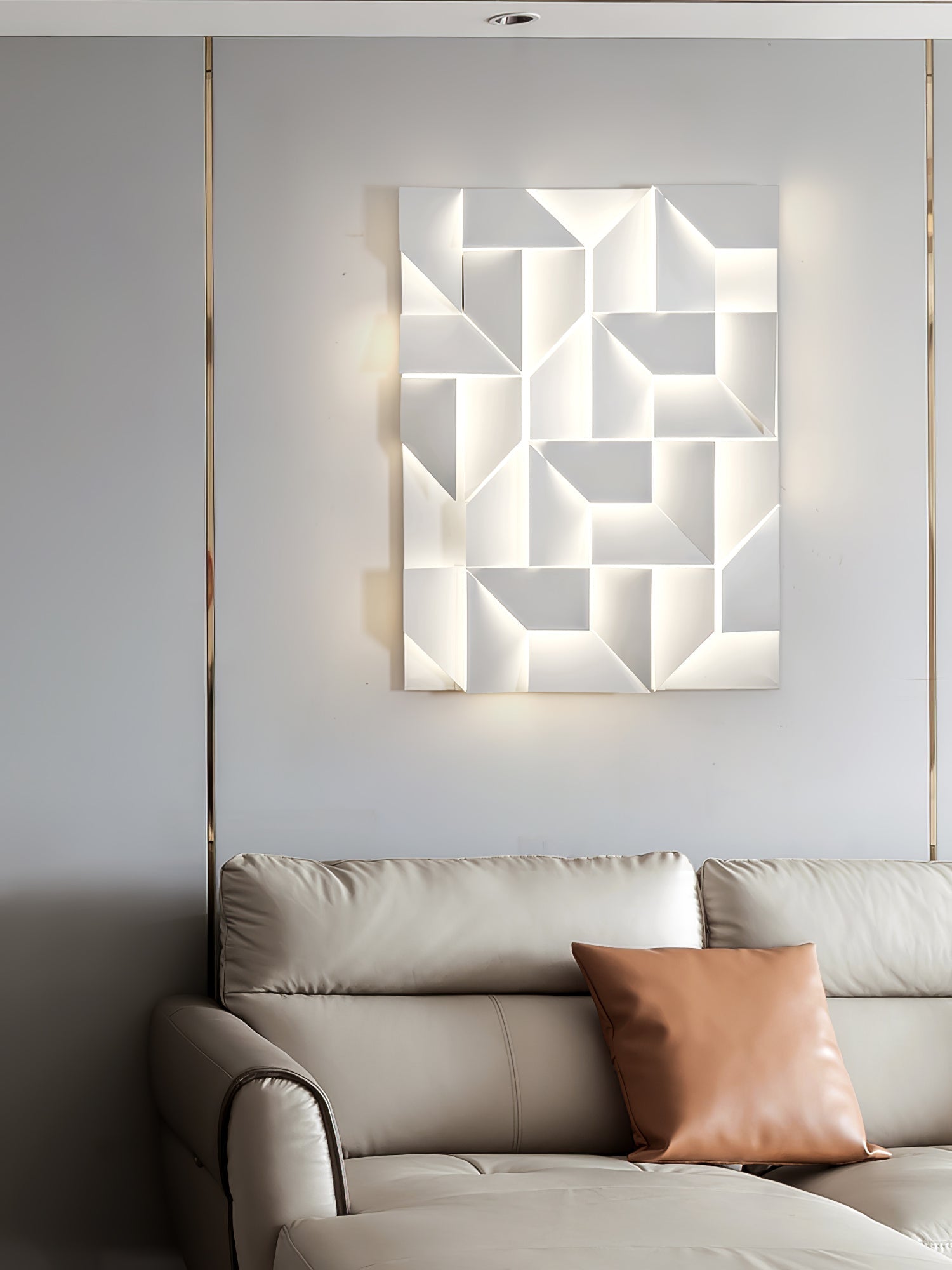 Modern Grand Shadow LED Wall Sconce Aluminum Diffused Indoor Light Matte White