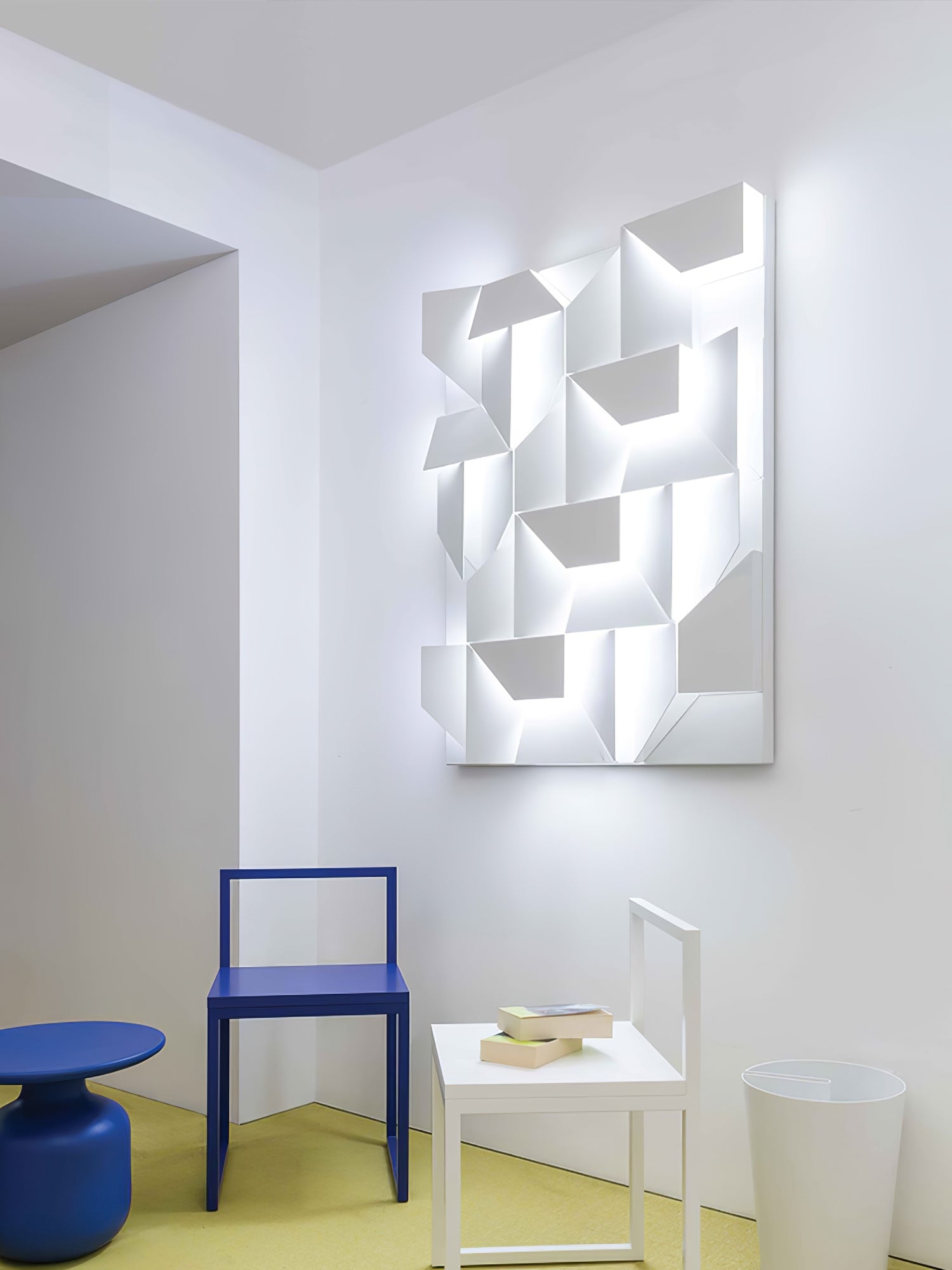 Modern Cordless LED Wall Sconce Matte White Aluminum Rechargeable Decorative Lighting